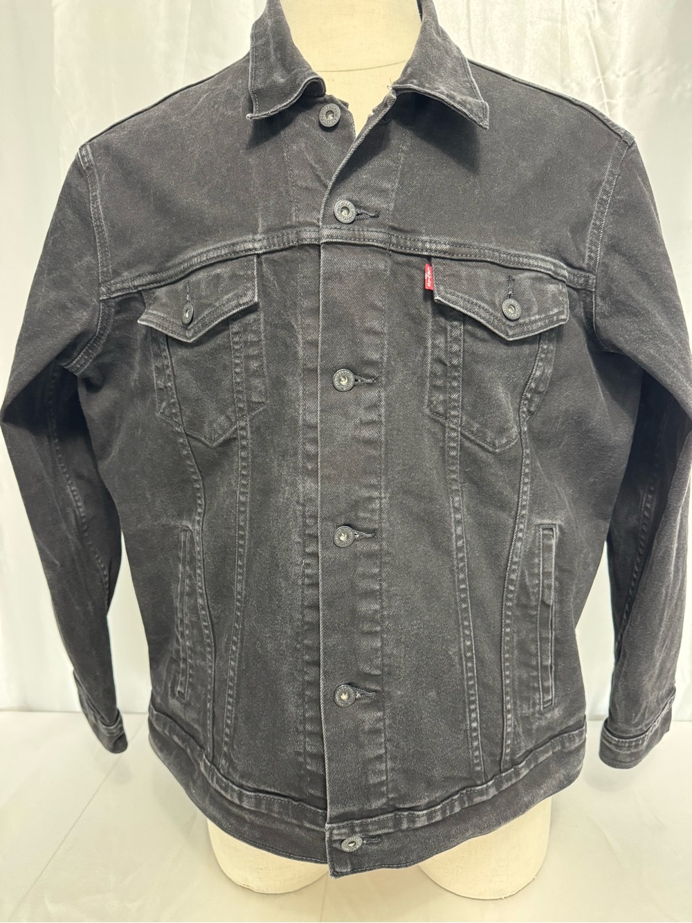 Levi's Men’s Washed Black Denim Trucker Jacket